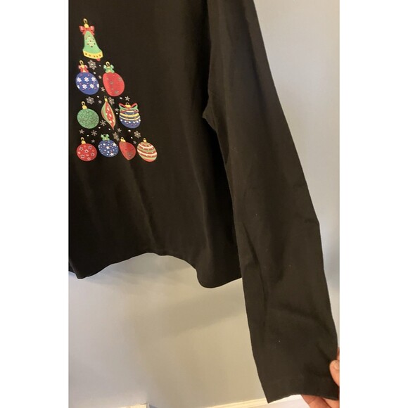 Erika Womens Sparkle Xmas Bulb Design Long Sleeve Top Size XL - Picture 3 of 5
